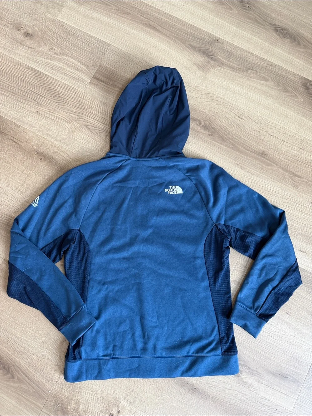 The North Face Men's Navy and Royal Blue Hooded Zip Pullover